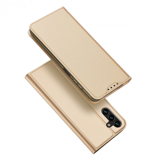 Dux Ducis Samsung Galaxy A14 5G Flip Stand Case Θήκη Βιβλίο - Gold
