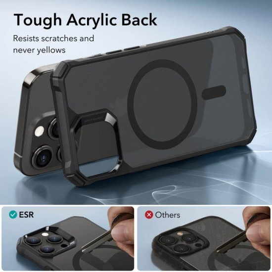 ESR iPhone 15 Pro Max Air Armor Halolock Σκληρή Θήκη με Πλαίσιο Σιλικόνης και MagSafe - Frosted Black