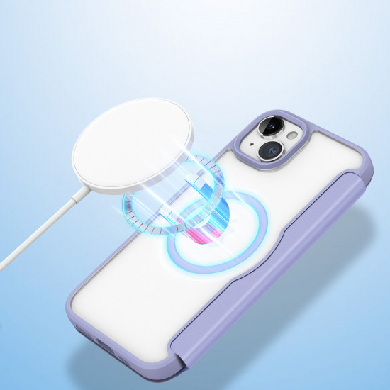 Dux Ducis iPhone 15 Plus Skin X Pro Magnetic Flip Case Θήκη Βιβλίο με MagSafe - Purple