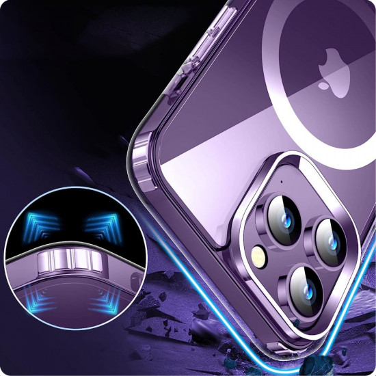 Tech-Protect iPhone 15 Pro Flexair Hybrid MagSafe Σκληρή Θήκη με Πλαίσιο Σιλικόνης και MagSafe - Διάφανη