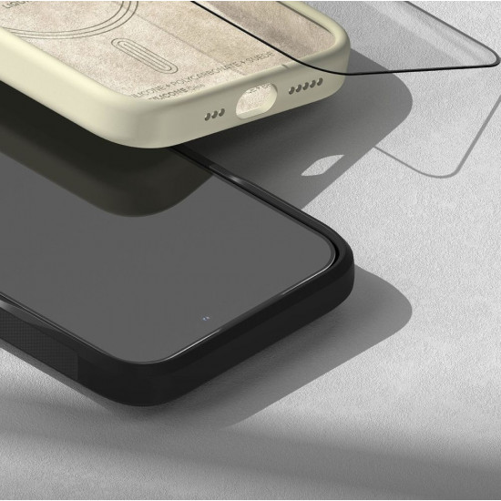 Ringke iPhone 15 Pro Max TG Case Friendly Full Screen Tempered Glass 9H Αντιχαρακτικό Γυαλί Οθόνης - Black
