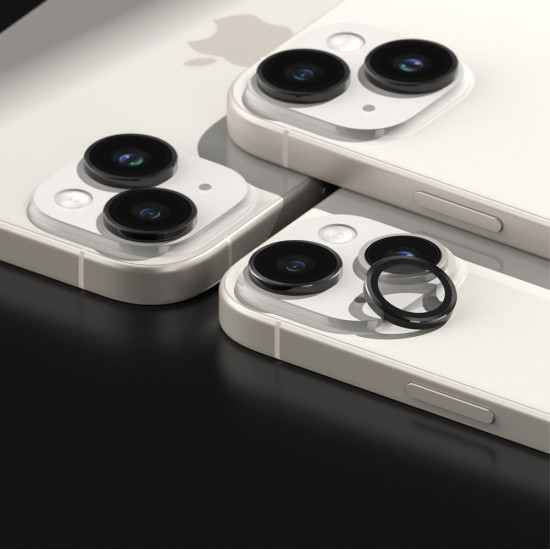 Ringke iPhone 15 / iPhone 15 Plus Lens Frame Glass Αντιχαρακτικό Γυαλί για την Κάμερα - Black