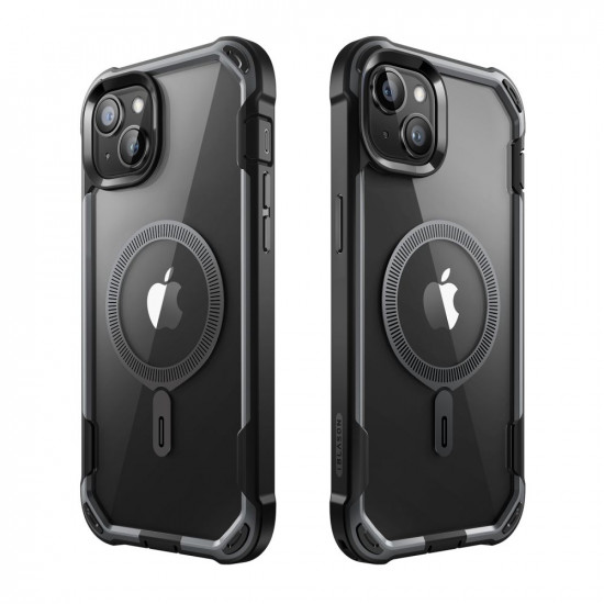i-Blason iPhone 15 Ares Mag MagSafe Σκληρή Θήκη με Πλαίσιο Σιλικόνης και Προστασία Οθόνης - Black