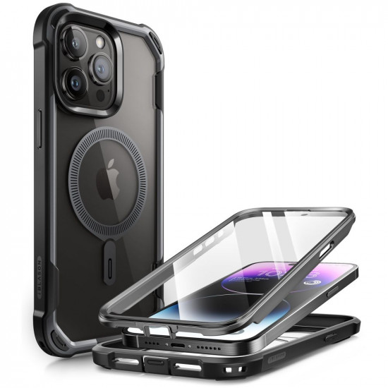 i-Blason iPhone 15 Pro Ares Mag MagSafe Σκληρή Θήκη με Πλαίσιο Σιλικόνης και Προστασία Οθόνης - Black