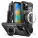 Supcase iPhone 15 Pro UB Pro Mag Σκληρή Θήκη με Προστασία Οθόνης και Stand με Magsafe - Black