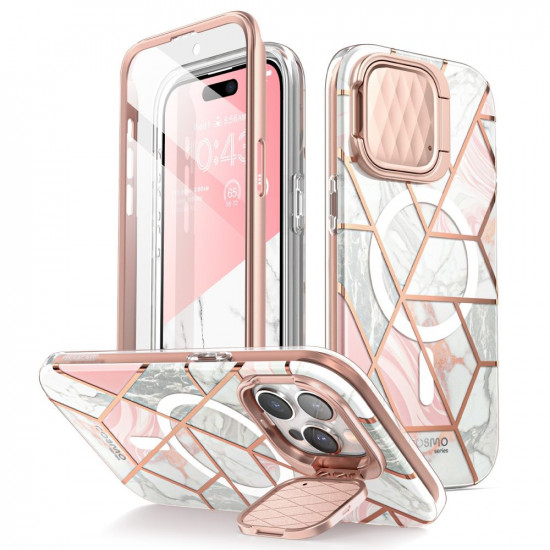 i-Blason iPhone 15 Pro Max Cosmo Mag Σκληρή Θήκη με Προστασία Οθόνης / Κάμερας και Magsafe - Marble