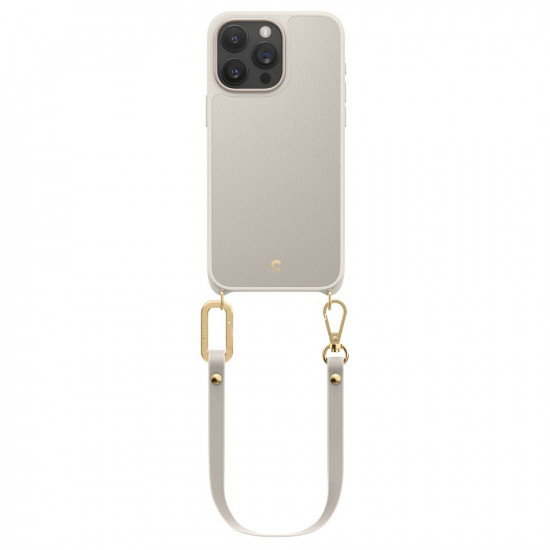Spigen Cyrill iPhone 15 Pro Max Classic Charm Mag Σκληρή Θήκη MagSafe με Πλαίσιο Σιλικόνης και Λουράκι - Cream
