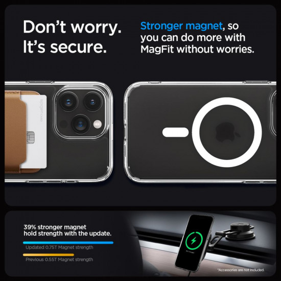 Spigen iPhone 15 Pro Max Ultra Hybrid Mag Σκληρή Θήκη με Πλαίσιο Σιλικόνης Και MagSafe - Frost Clear