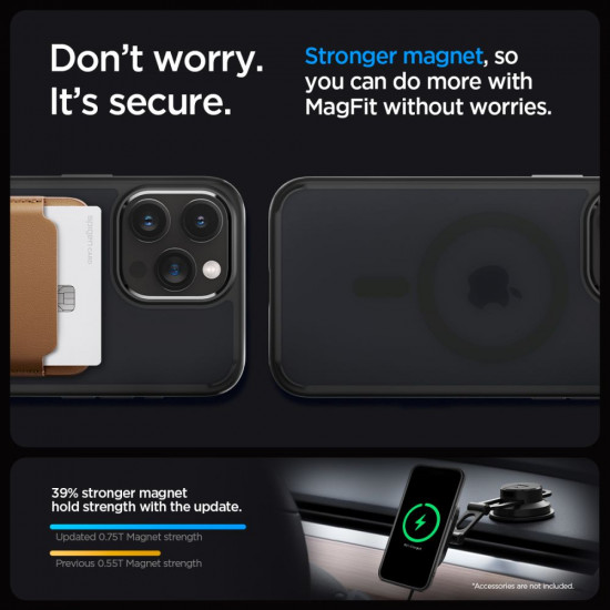 Spigen iPhone 15 Pro Max Ultra Hybrid Mag Σκληρή Θήκη με Πλαίσιο Σιλικόνης Και MagSafe - Frost Black