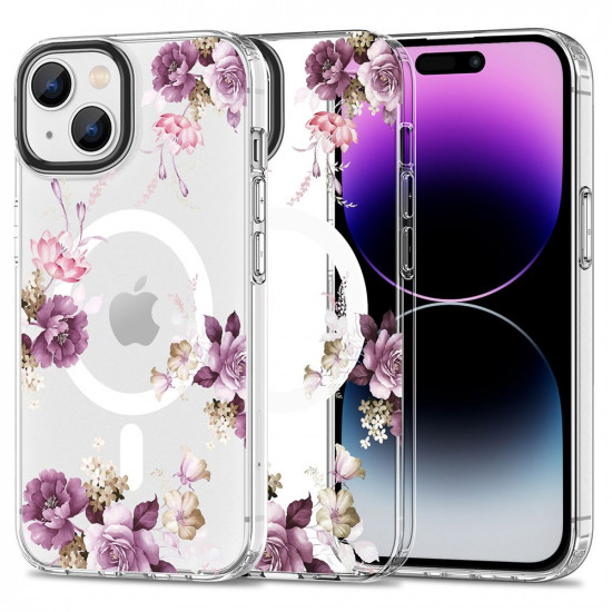 Tech-Protect iPhone 15 MagMood Σκληρή Θήκη με Πλαίσιο Σιλικόνης και MagSafe - Spring Floral