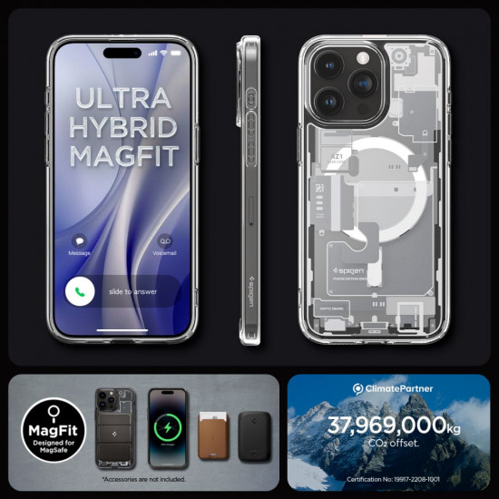 Spigen iPhone 15 Pro Ultra Hybrid Mag Σκληρή Θήκη με Πλαίσιο Σιλικόνης Και MagSafe - Zero One White