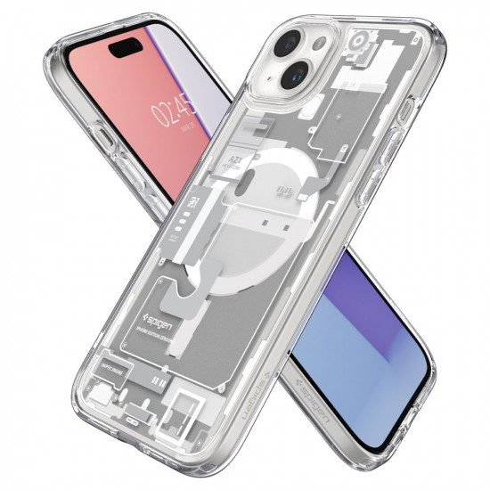 Spigen iPhone 15 Ultra Hybrid Mag Σκληρή Θήκη με Πλαίσιο Σιλικόνης Και MagSafe - Zero One White