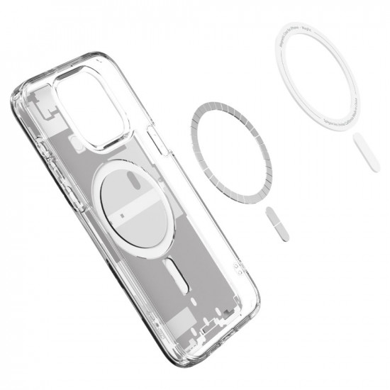 Spigen iPhone 15 Pro Max Ultra Hybrid Mag Σκληρή Θήκη με Πλαίσιο Σιλικόνης Και MagSafe - Zero One White