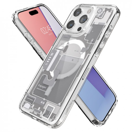 Spigen iPhone 15 Pro Max Ultra Hybrid Mag Σκληρή Θήκη με Πλαίσιο Σιλικόνης Και MagSafe - Zero One White