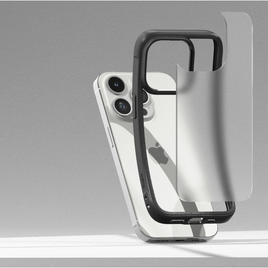 Ringke iPhone 15 Pro Fusion Bold Σκληρή Θήκη με Πλαίσιο Σιλικόνης - Matte Black / Ημιδιάφανη