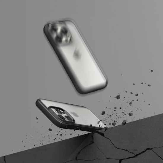 Ringke iPhone 15 Pro Max Fusion Bold Σκληρή Θήκη με Πλαίσιο Σιλικόνης - Matte Black / Ημιδιάφανη