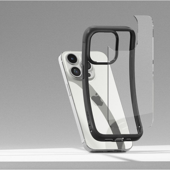 Ringke iPhone 15 Pro Fusion Bold Σκληρή Θήκη με Πλαίσιο Σιλικόνης - Black / Διάφανη