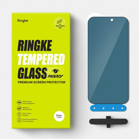 Ringke iPhone 15 Pro TG Glass 0.3mm 2.5D 9H Tempered Glass Αντιχαρακτικό Γυαλί Οθόνης - Privacy