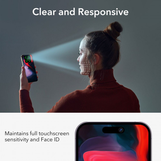 ESR iPhone 15 Pro 2.5D 9H Full Screen Tempered Glass Αντιχαρακτικό Γυαλί Οθόνης - Privacy - Black