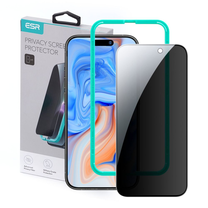 ESR iPhone 15 2.5D 9H Full Screen Tempered Glass Αντιχαρακτικό Γυαλί Οθόνης - Privacy - Black