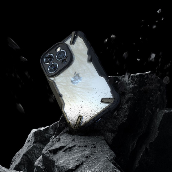 Ringke iPhone 15 Pro Fusion X Σκληρή Θήκη με Πλαίσιο Σιλικόνης - Black - Διάφανη
