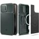 Spigen iPhone 15 Pro Max Optik Armor Mag Θήκη Σιλικόνης με Κάλυμμα για την Κάμερα και MagSafe - Abyss Green