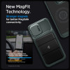 Spigen iPhone 15 Pro Optik Armor Mag Θήκη Σιλικόνης με Κάλυμμα για την Κάμερα και MagSafe - Abyss Green