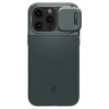 Spigen iPhone 15 Pro Optik Armor Mag Θήκη Σιλικόνης με Κάλυμμα για την Κάμερα και MagSafe - Abyss Green