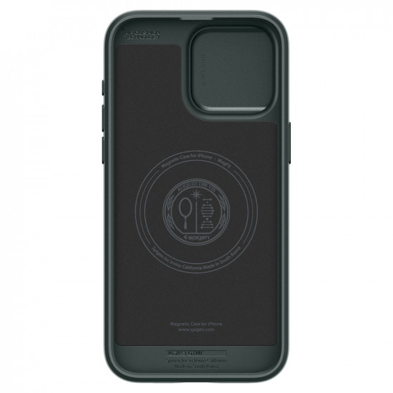 Spigen iPhone 15 Pro Optik Armor Mag Θήκη Σιλικόνης με Κάλυμμα για την Κάμερα και MagSafe - Abyss Green