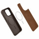 Spigen Cyrill iPhone 15 Pro Kajuk Mag Θήκη με Επένδυση Συνθετικού Δέρματος και MagSafe - Saddle Brown