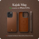 Spigen Cyrill iPhone 15 Pro Kajuk Mag Θήκη με Επένδυση Συνθετικού Δέρματος και MagSafe - Saddle Brown