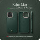 Spigen Cyrill iPhone 15 Pro Max Kajuk Mag Θήκη με Επένδυση Συνθετικού Δέρματος και MagSafe - Forest Green
