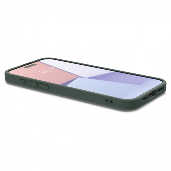 Spigen Cyrill iPhone 15 Pro Max Kajuk Mag Θήκη με Επένδυση Συνθετικού Δέρματος και MagSafe - Forest Green