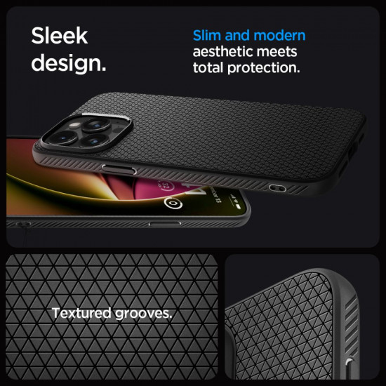 Spigen iPhone 15 Pro Liquid Air Θήκη Σιλικόνης - Matte Black