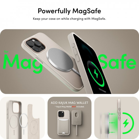 Spigen Cyrill iPhone 15 Pro Kajuk Mag Θήκη με Επένδυση Συνθετικού Δέρματος και MagSafe - Cream