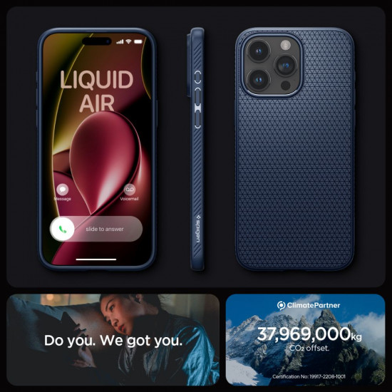 Spigen iPhone 15 Pro Max Liquid Air Θήκη Σιλικόνης - Navy Blue