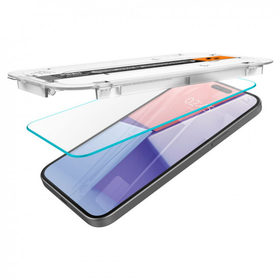 Spigen iPhone 15 Glas.TR EZ Fit 0.2mm 2.5D 9H Tempered Glass Αντιχαρακτικό Γυαλί Οθόνης - Clear - AGL06907