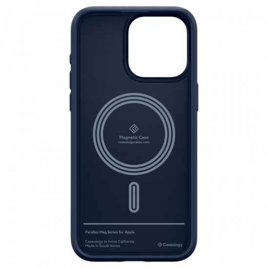 Caseology iPhone 15 Pro Max Parallax Mag Θήκη Σιλικόνης με Σκληρό Πλαίσιο και MagSafe - Midnight Blue