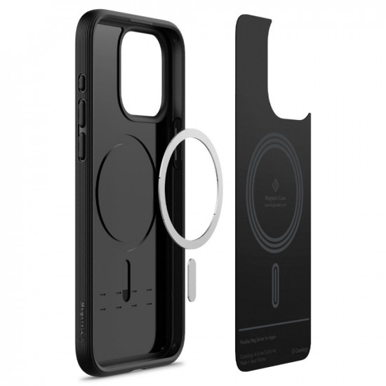Caseology iPhone 15 Pro Parallax Mag Θήκη Σιλικόνης με Σκληρό Πλαίσιο και MagSafe - Matte Black