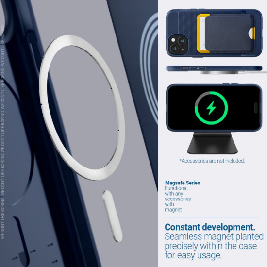 Caseology iPhone 15 Parallax Mag Θήκη Σιλικόνης με Σκληρό Πλαίσιο και MagSafe - Midnight Blue