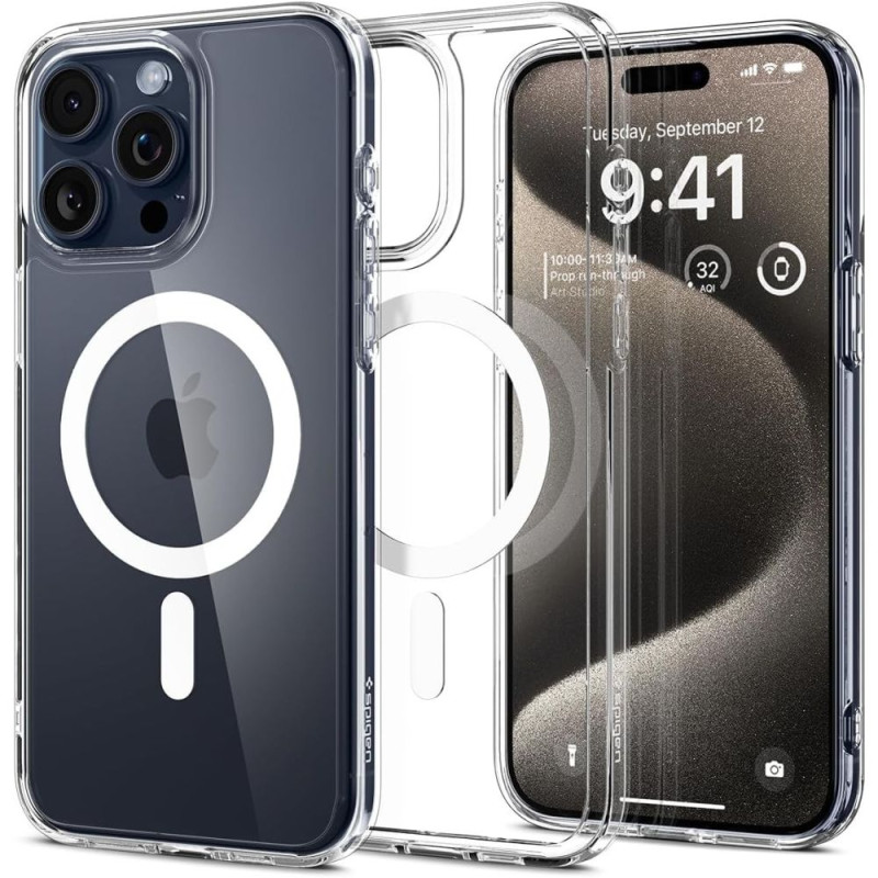 Spigen iPhone 15 Pro Max Ultra Hybrid Mag Σκληρή Θήκη με Πλαίσιο Σιλικόνης Και MagSafe - White Spigen iPhone 15 Pro Max Ultra Hybrid Mag Σκληρή Θήκη με Πλαίσιο Σιλικόνης Και MagSafe - White
