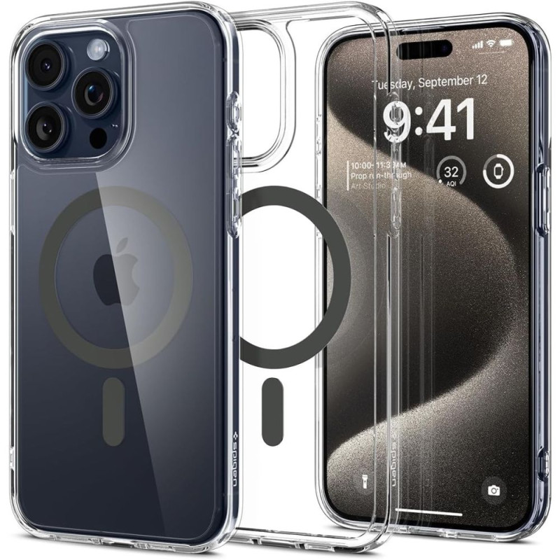 Spigen iPhone 15 Pro Max Ultra Hybrid Mag Σκληρή Θήκη με Πλαίσιο Σιλικόνης Και MagSafe - Graphite