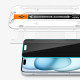 Spigen iPhone 15 Pro Max Glas.TR Privacy EZ Fit 2.5D 9H Αντιχαρακτικό Γυαλί Οθόνης - 2 Τεμάχια - Clear / Black - AGL06874