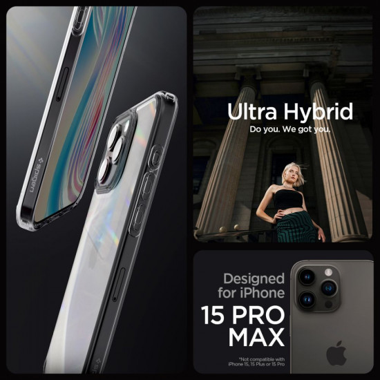 Spigen iPhone 15 Pro Max Ultra Hybrid Σκληρή Θήκη με Πλαίσιο Σιλικόνης - Space Crystal
