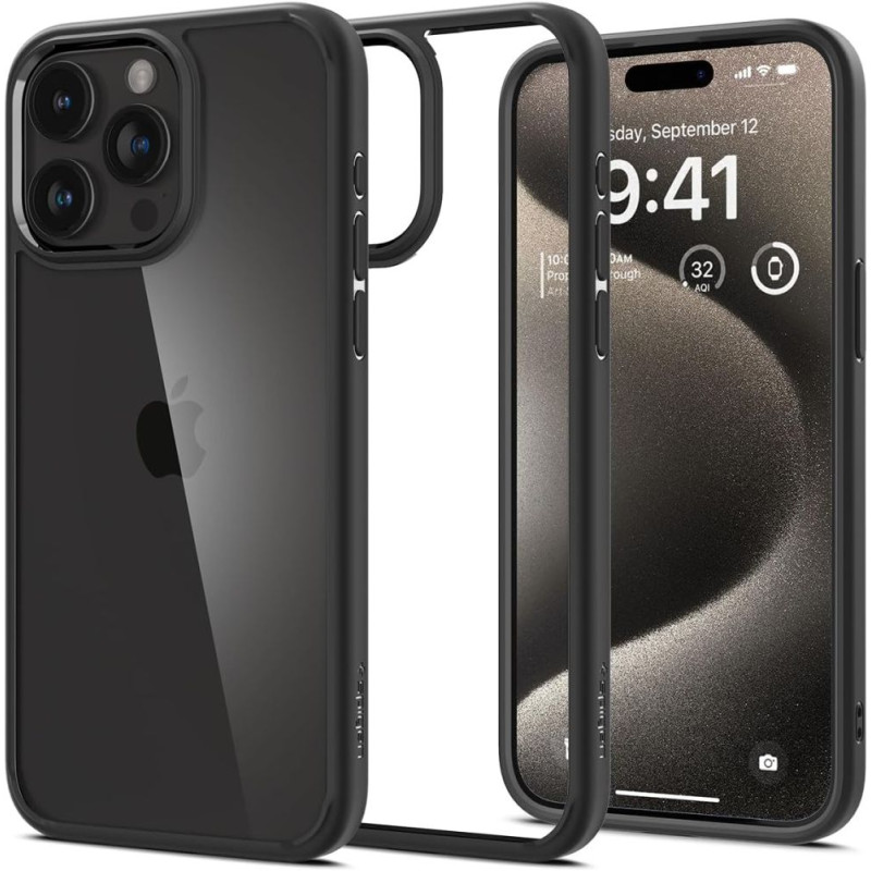 Spigen iPhone 15 Pro Max Ultra Hybrid Σκληρή Θήκη με Πλαίσιο Σιλικόνης - Matte Black Spigen iPhone 15 Pro Max Ultra Hybrid Σκληρή Θήκη με Πλαίσιο Σιλικόνης - Matte Black