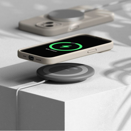 Ringke iPhone 15 Silicone Magnetic MagSafe Case Θήκη Σιλικόνης με MagSafe - Stone