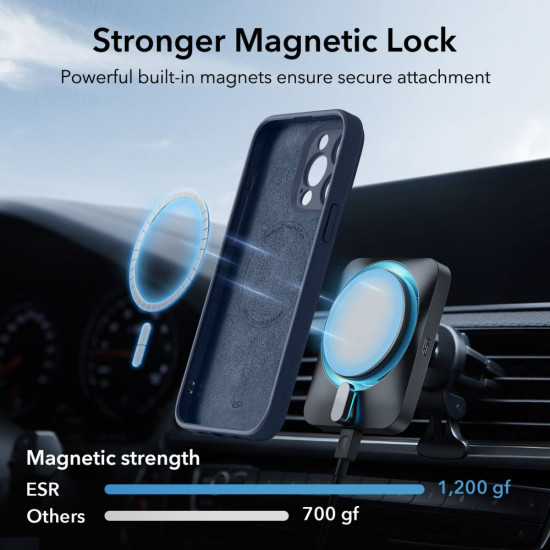 ESR iPhone 15 Pro Max Cloud Halolock MagSafe Σκληρή Θήκη με Πλαίσιο Σιλικόνης - Dark Blue