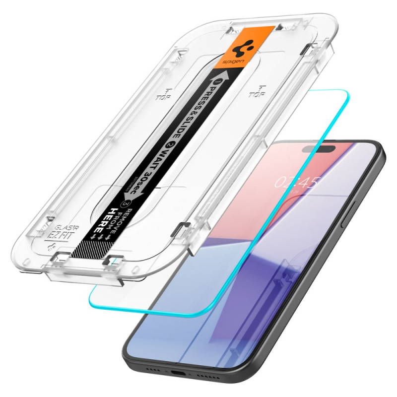 Spigen iPhone 15 / iPhone 16 Glas.TR EZ Fit 0.2mm 2.5D 9H Tempered Glass Αντιχαρακτικό Γυαλί Οθόνης - 2 Τεμάχια - Clear - AGL06903 Spigen iPhone 15 / iPhone 16 Glas.TR EZ Fit 0.2mm 2.5D 9H Tempered Glass Αντιχαρακτικό Γυαλί Οθόνης - 2 Τεμάχια - Clear - AGL06903