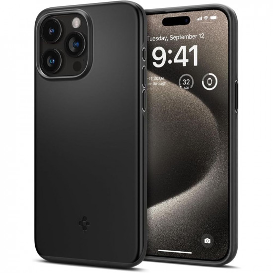 Spigen iPhone 15 Pro Max Thin Fit Σκληρή Θήκη - Black