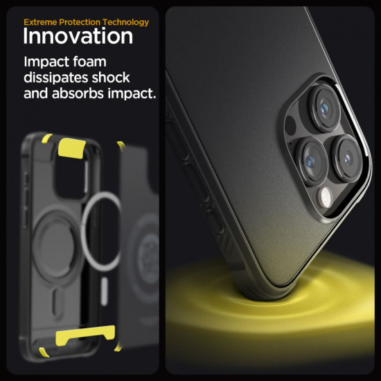 Spigen iPhone 15 Pro Rugged Armor Mag Θήκη TPU με MagSafe - Matte Black